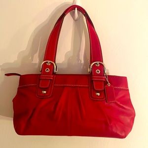 Coach leather tote shoulder handbag
